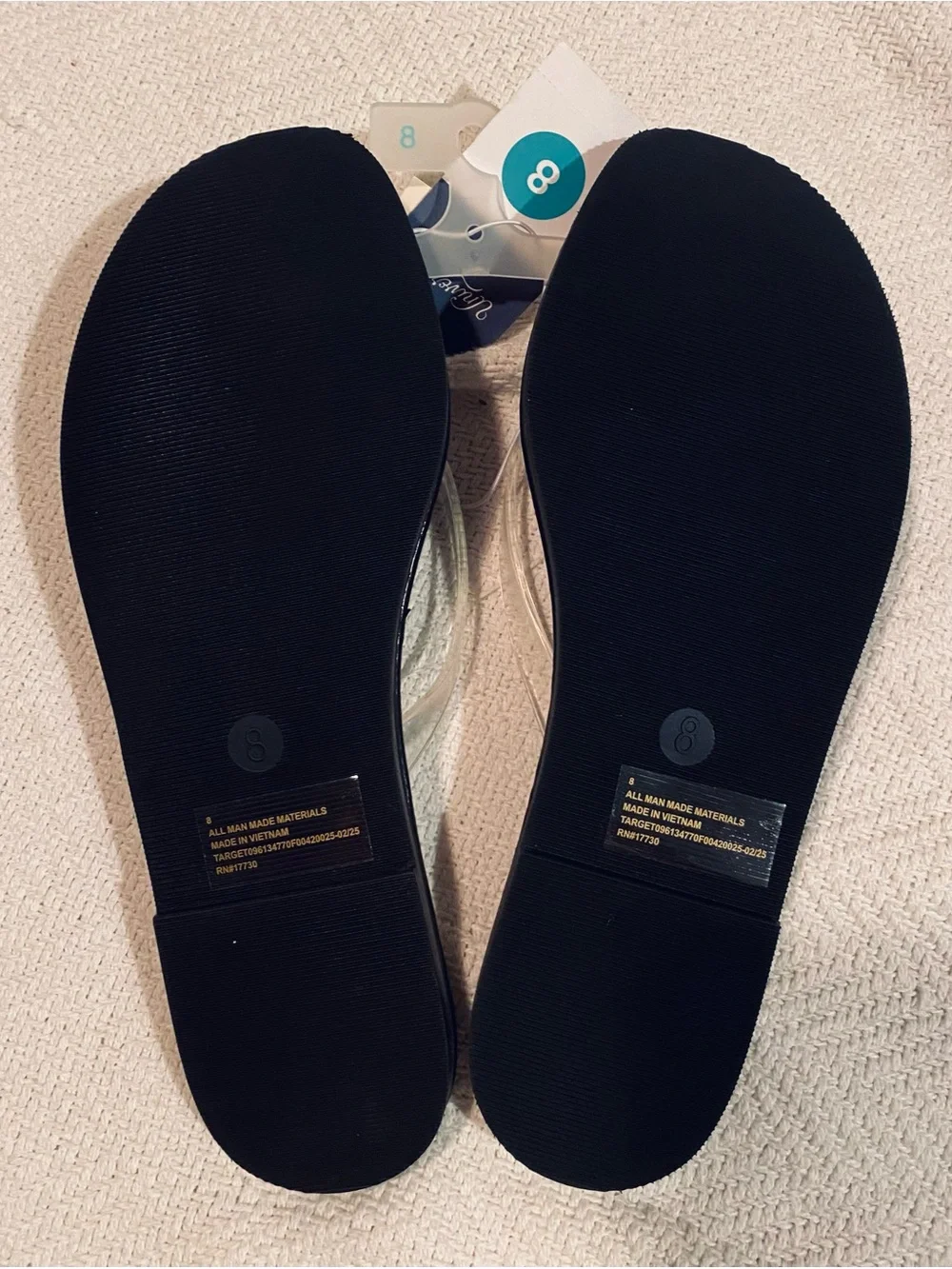 Brand New with Tags Black Sandals with Clear Straps